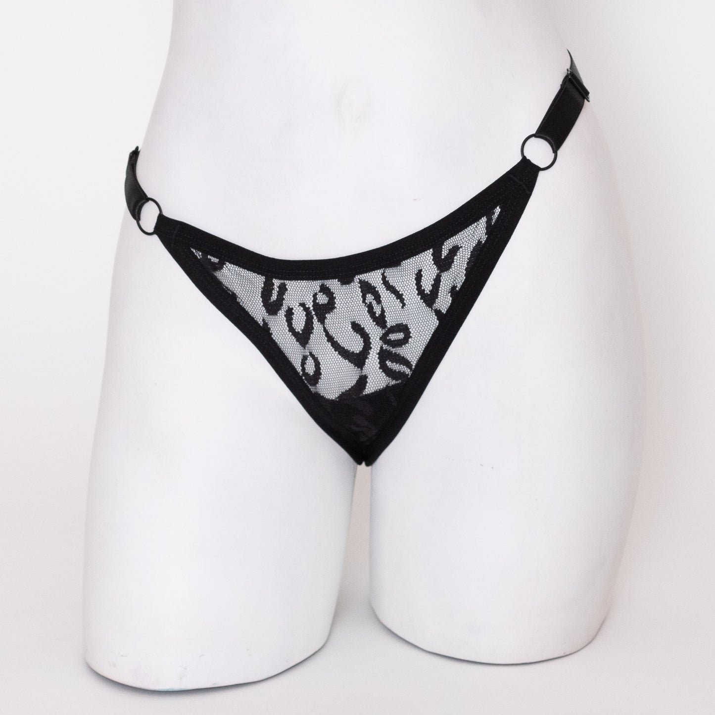 Tanga malla transparente Leopardo