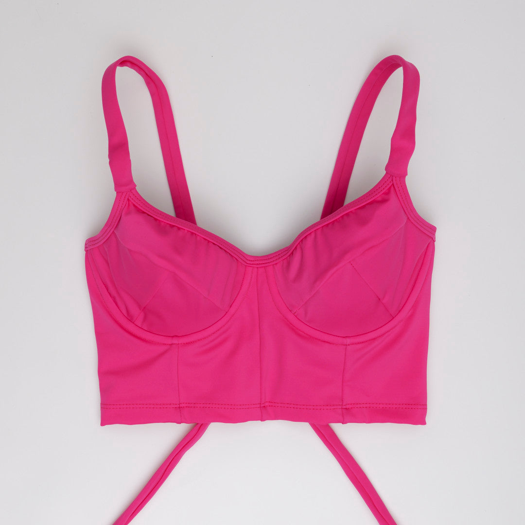 Bustier fucsia rosa chicle mujer