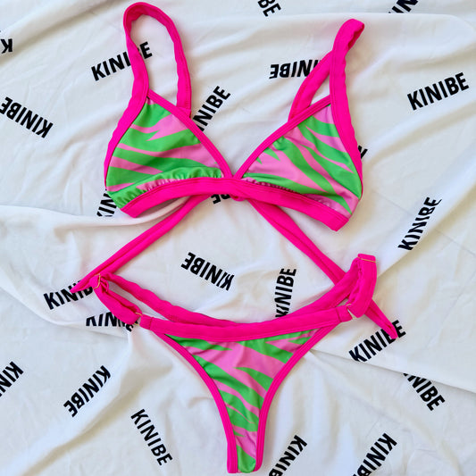 Bikini Conjunto Buzios - Tigre Green Fluor - Pre venta envío 19 febrero