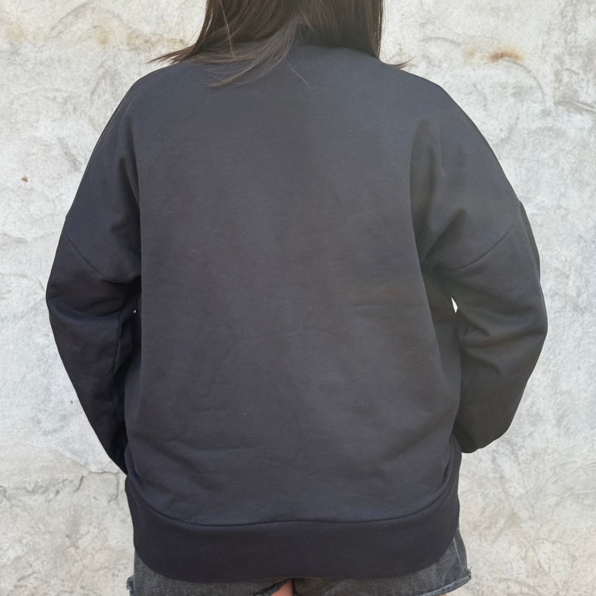 Poleron Negro crewneck -  A pedido 7 días hábiles