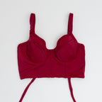 Bustier Guinda Cherry | Top Bikini con Soporte | Swimwear Premium