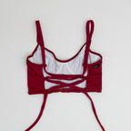 Bustier Guinda Cherry | Top Bikini con Soporte | Swimwear Premium