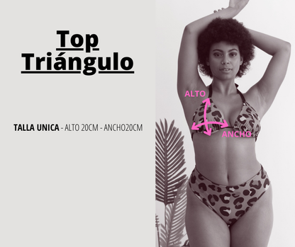 Bikini Top Triangulo Manchas rosa