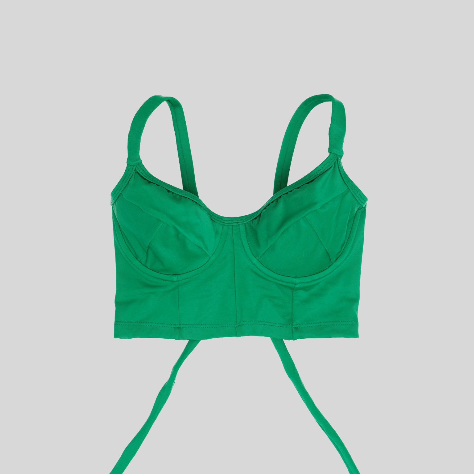 Bustier bikini top verde mujer brazil con barba mujer