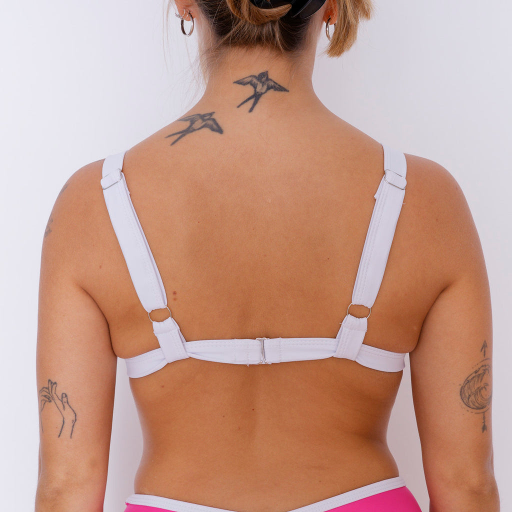 Bikini Top Venice Fucsia con blanco