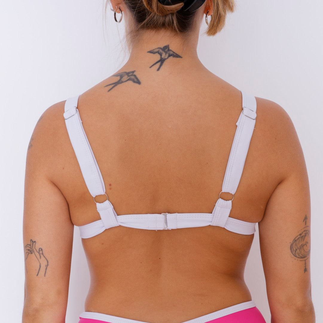 Bikini Top Venice Fucsia con blanco