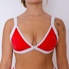 Bikini Top Venice Rojo con blanco