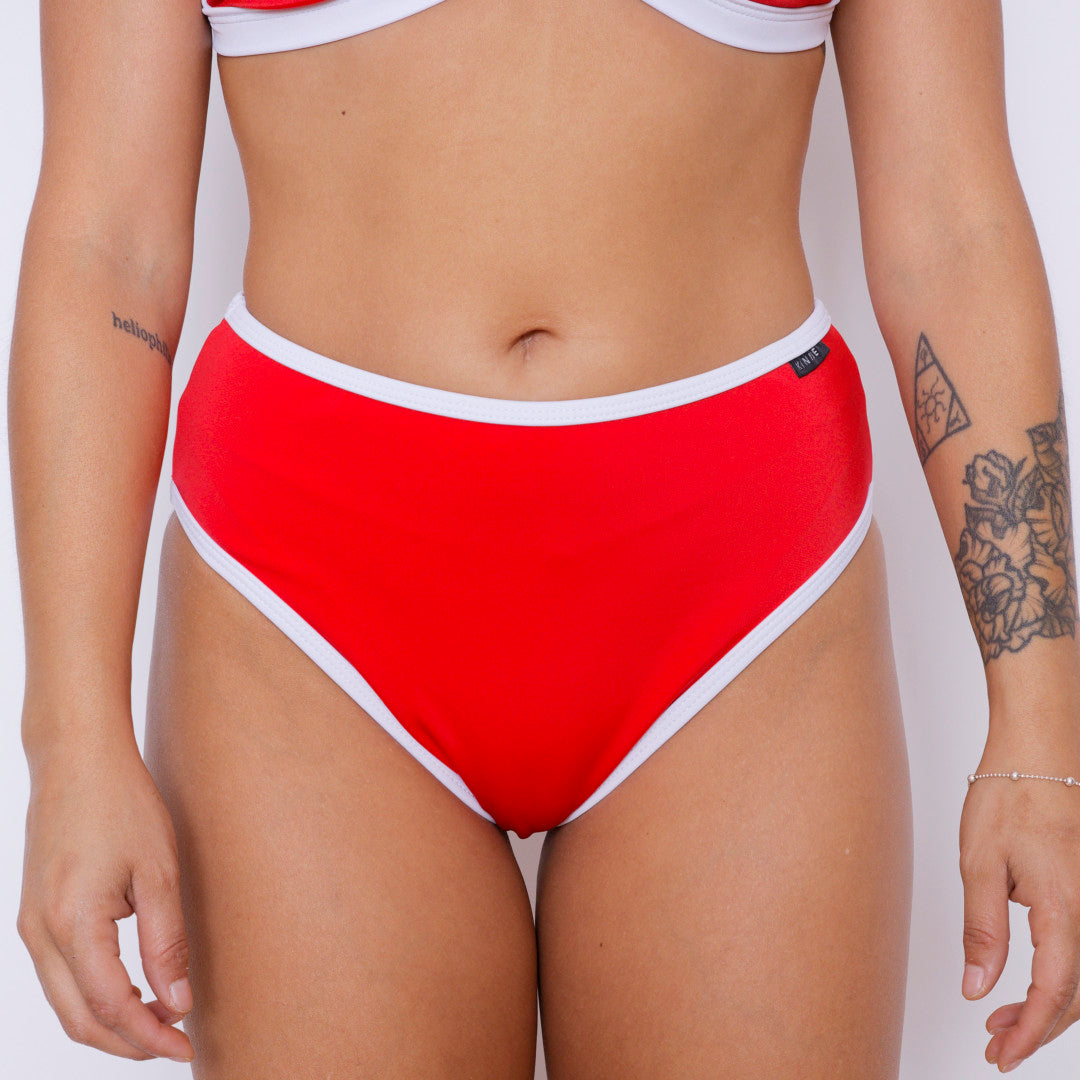 Bikini bottom tiro alto Brazil rojo y blanco