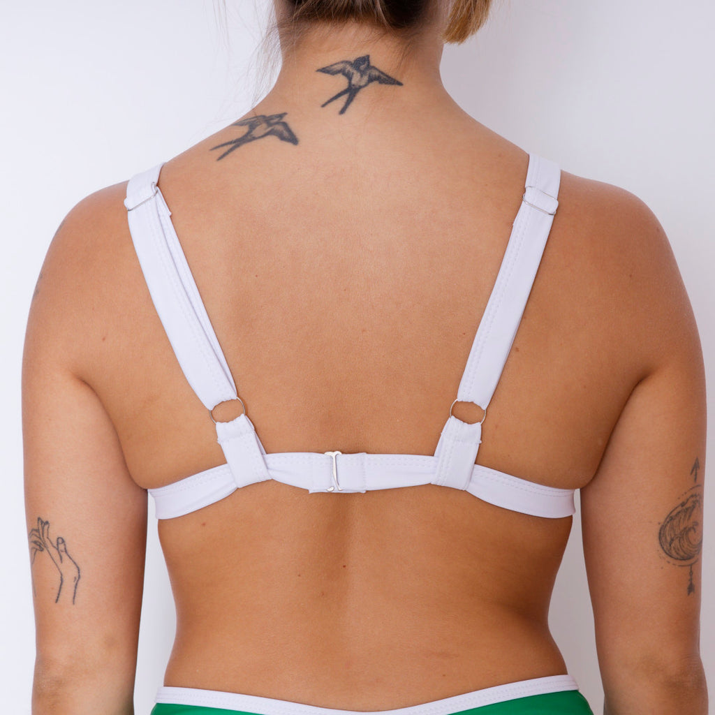 Bikini Top Venice Verde con blanco