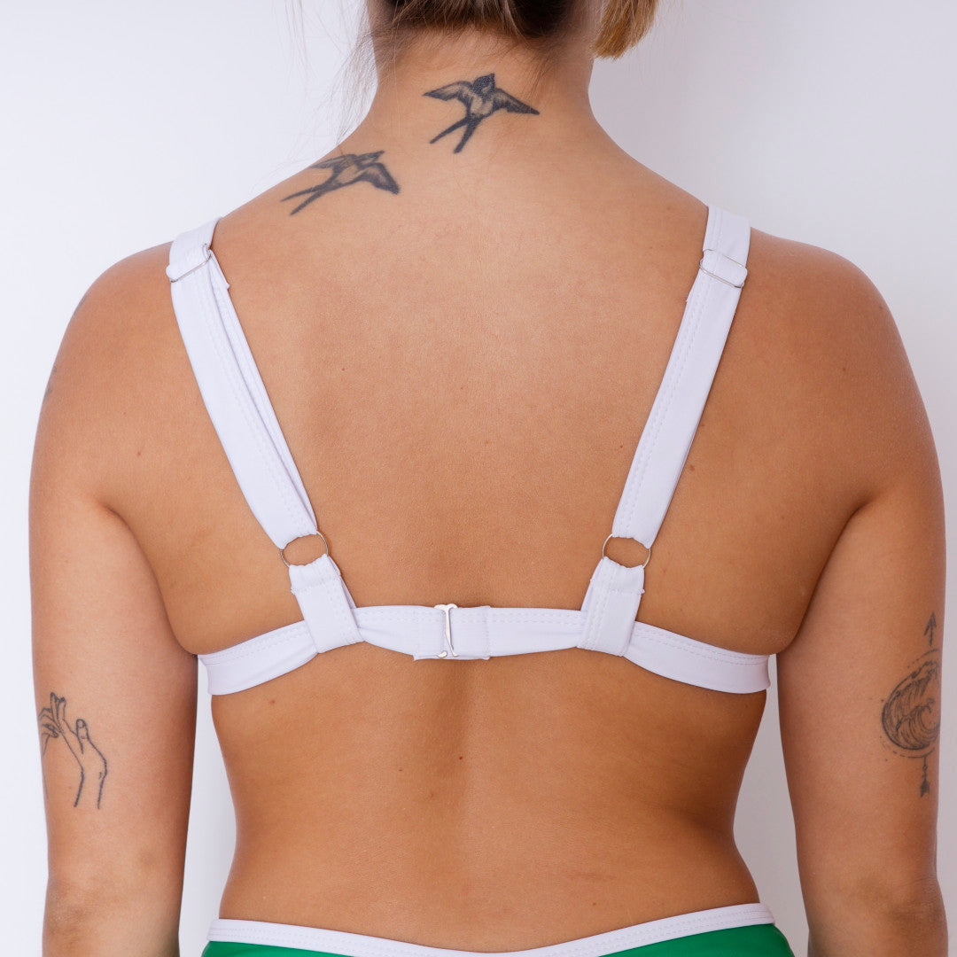 Bikini Top Venice Verde con blanco