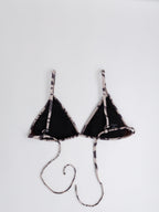 Conjunto Bikini Ipanema Café — Triángulo Ajustable con Borde Estampado The Sand