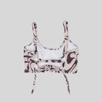 Bustier estampado The Sand con soporte, copas B a D, UV+50, vista espalda — Kinibe