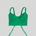 Bustier verde jade con soporte y barba, copas B a D — Kinibe
