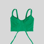 Bustier verde jade con soporte y barba, copas B a D — Kinibe
