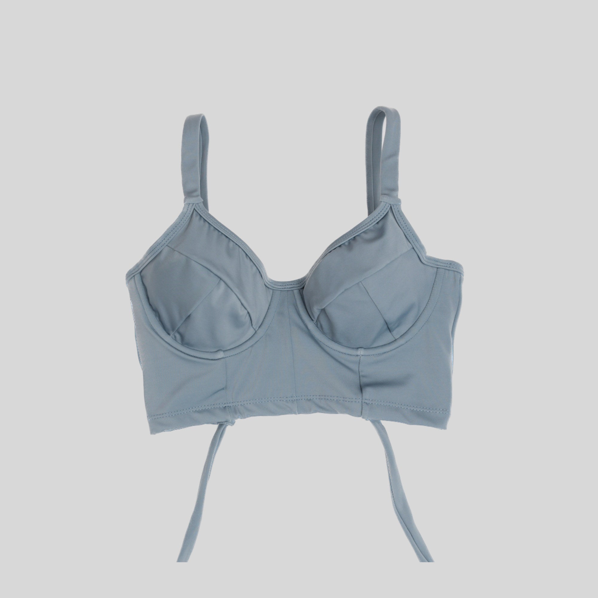 Bustier bikini top mujer neutral gris