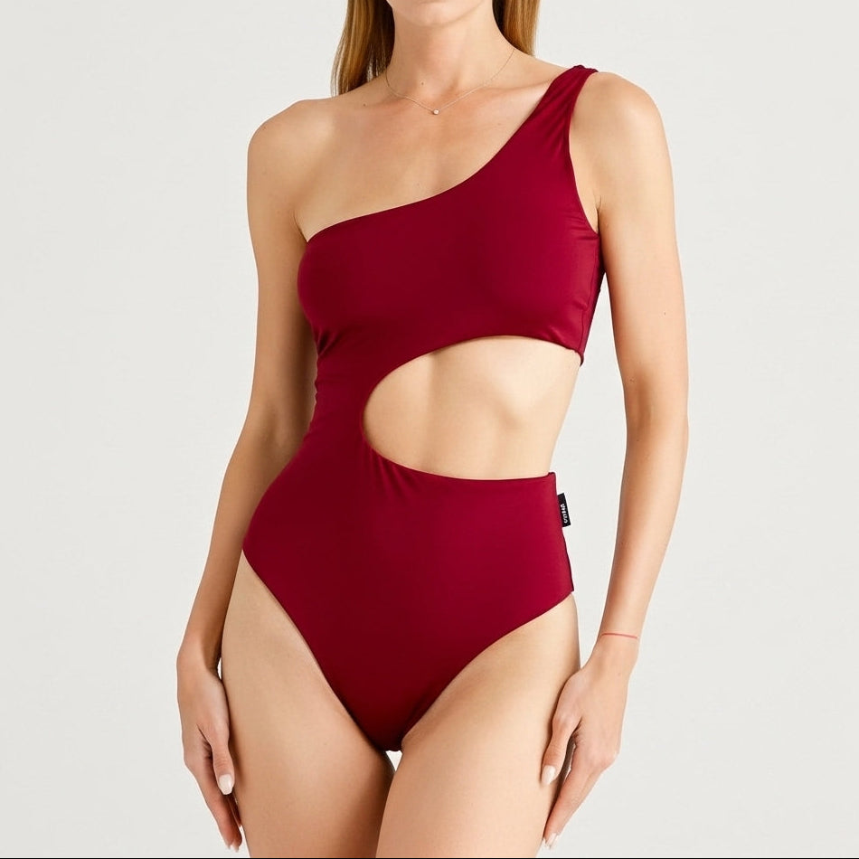 entero malibu guinda traje de baño mujer