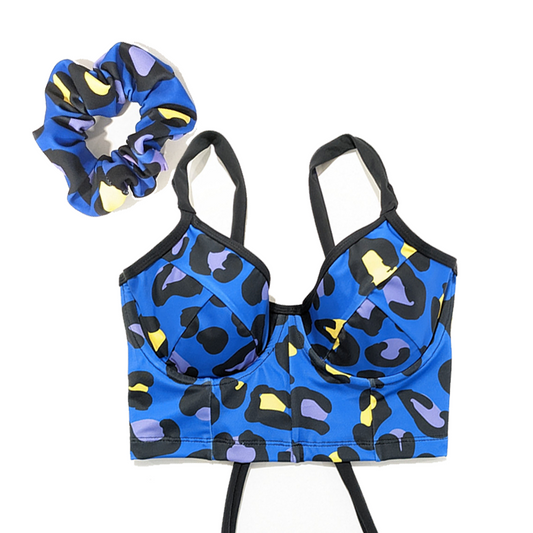 Bustier Leopardo azul  + Colette de regalo