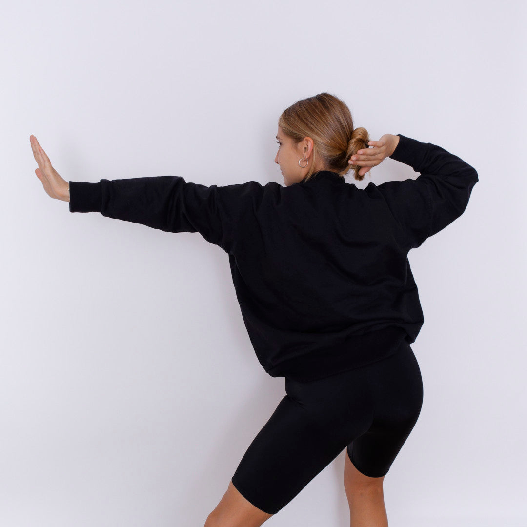Poleron Negro crewneck -  A pedido 7 días hábiles