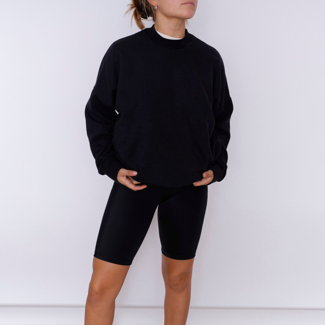 Poleron Negro crewneck -  A pedido 7 días hábiles