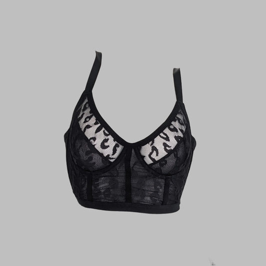 Bustier Leopardo Negro