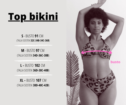 Top Bikini peto Brazil Tigre azul