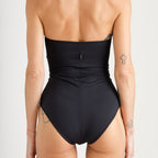 traje de baño strapless espalda negro mujer - Kinibe