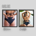 Traje de baño tiritas negro