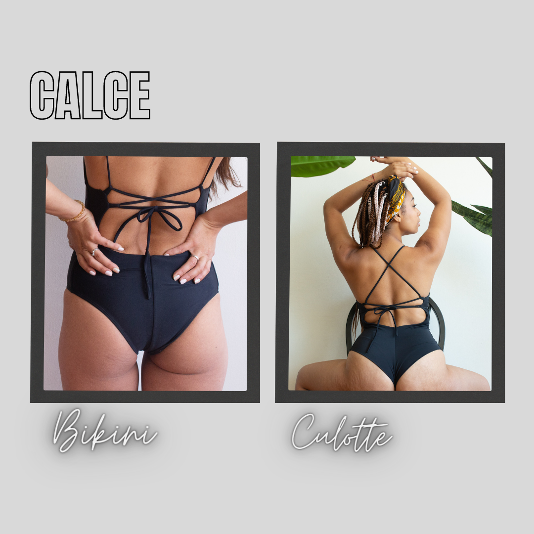 Traje de baño tiritas negro