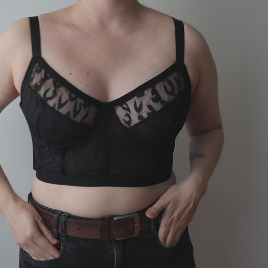 Bustier Leopardo Negro